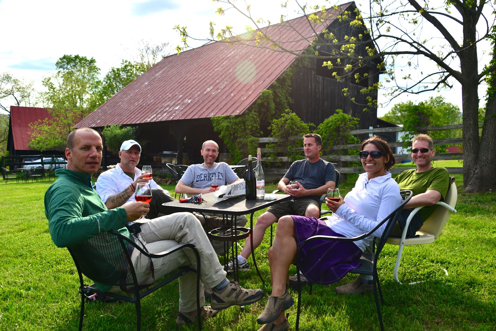 Reward for our hike: wine tastng!/