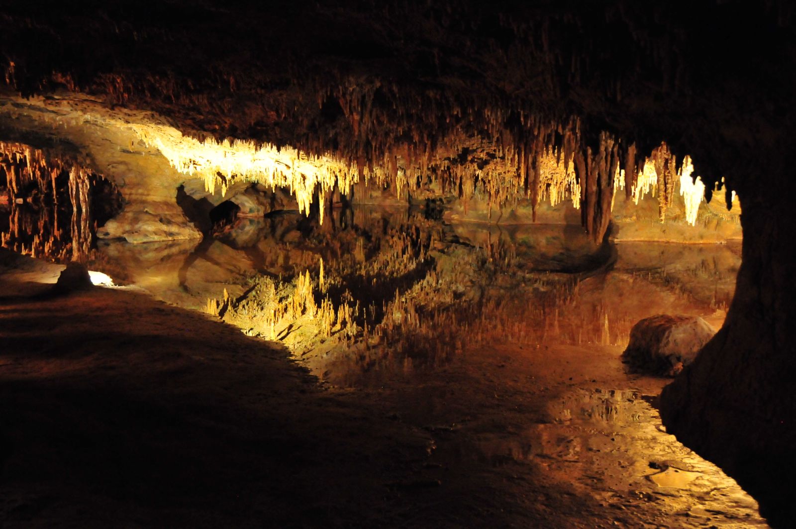 Reflections in the underground lake/