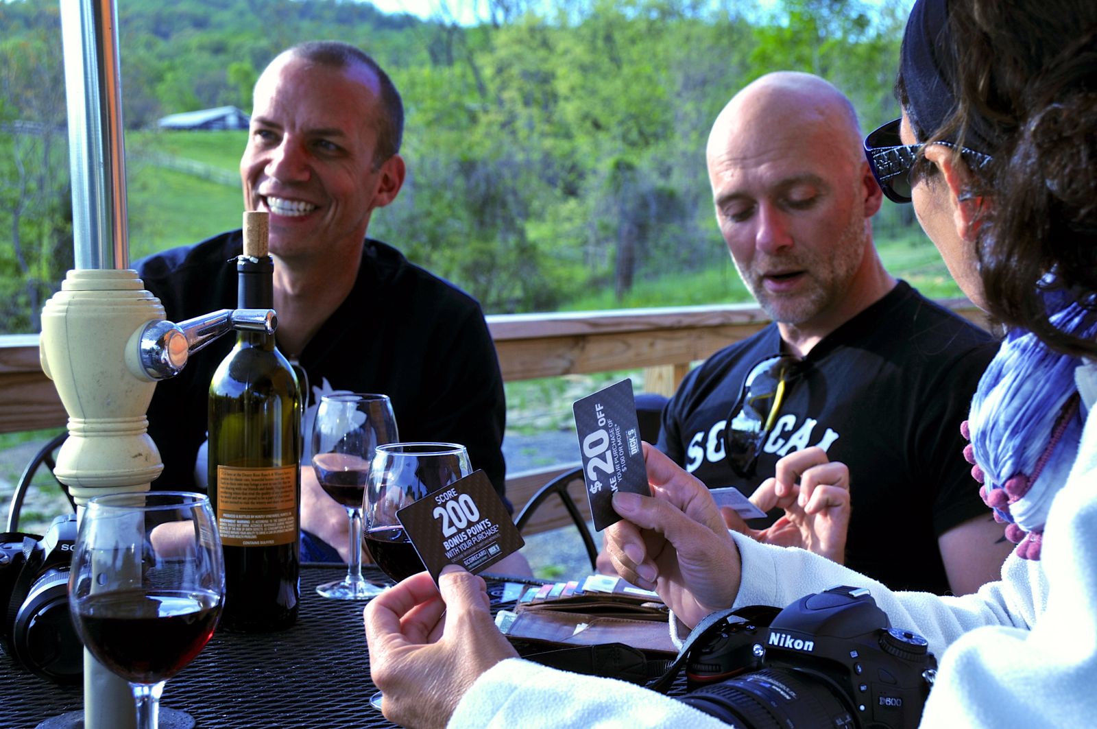 Harrassing Matthew about his Costanza wallet/