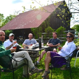 Reward for our hike: wine tastng!/
		    