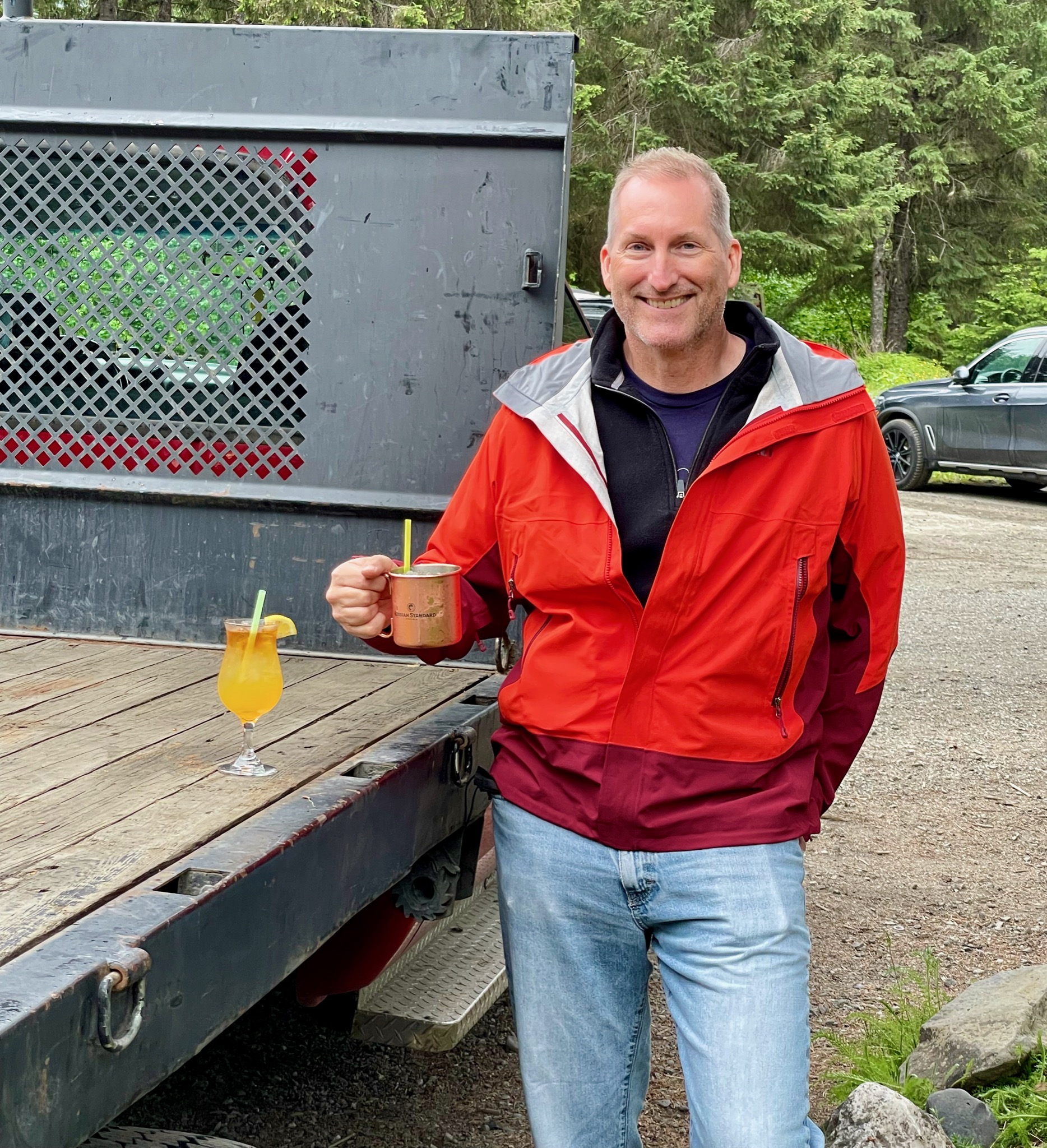 Fancy drinks while we wait for our table at Double Musky/
