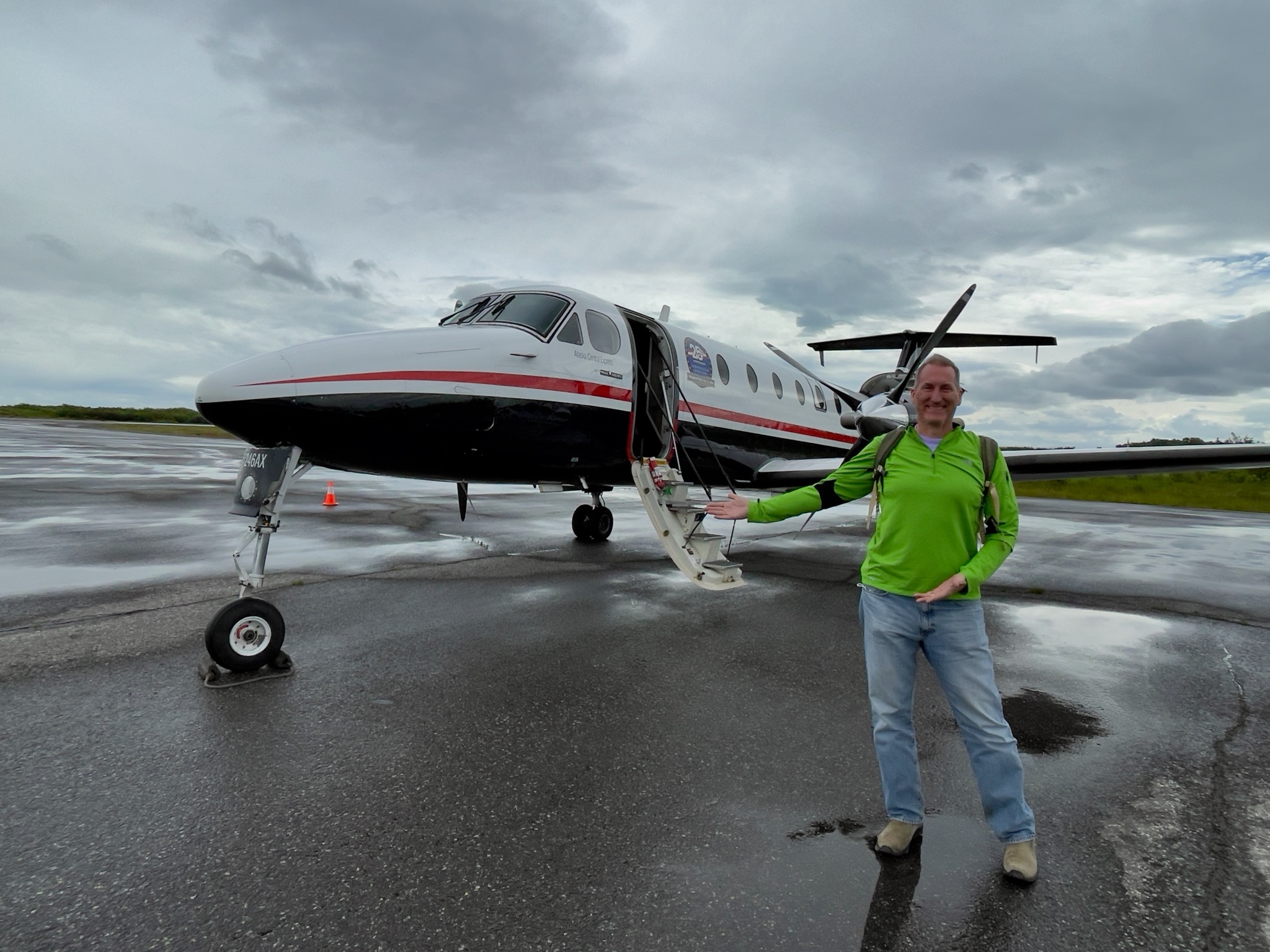 The first of our small plane flight... and we thought this plane was teeny; again, little did we know!/