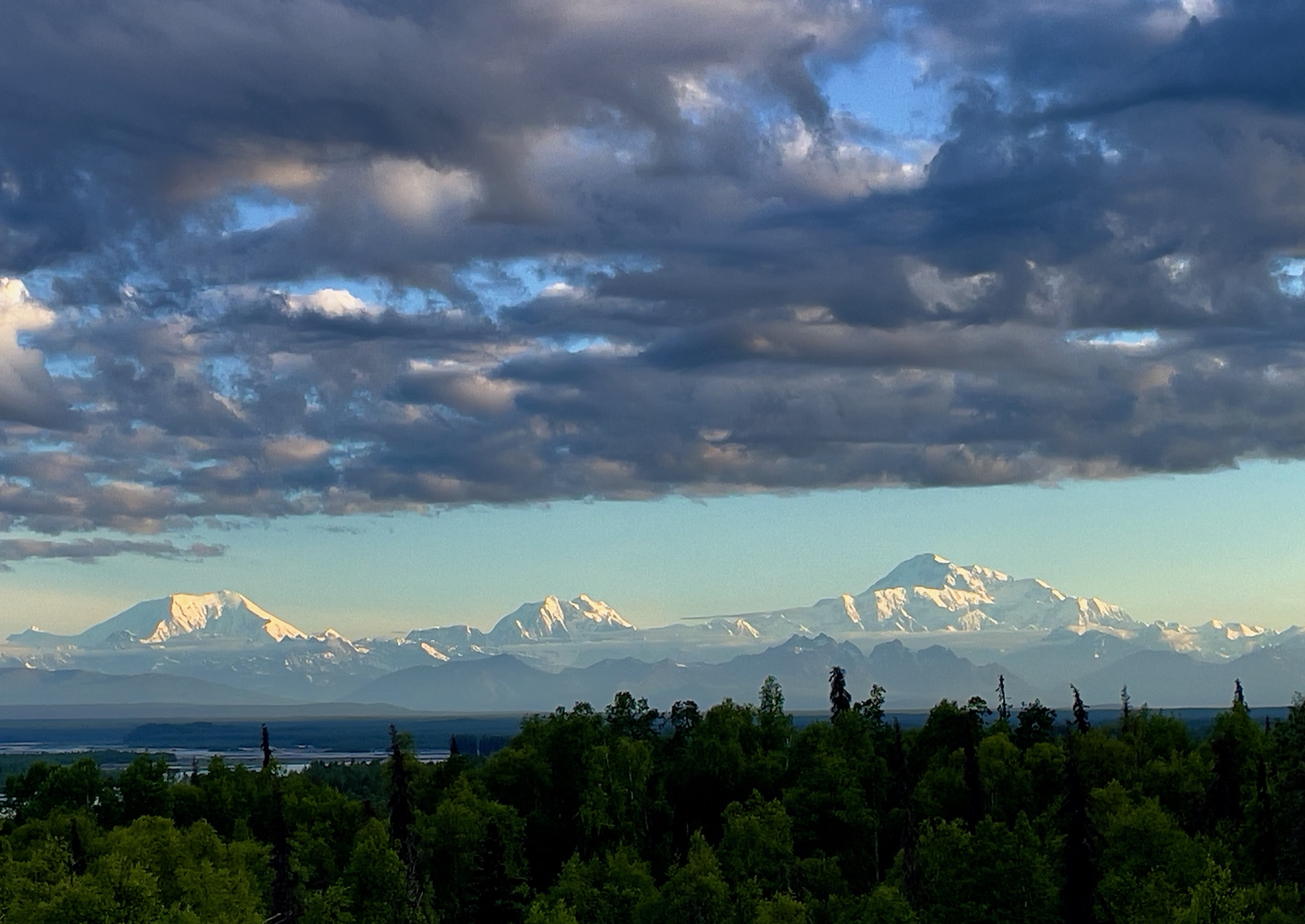 Assana's insomnia pays off: view out of our room at 2:00am. Denali!/
