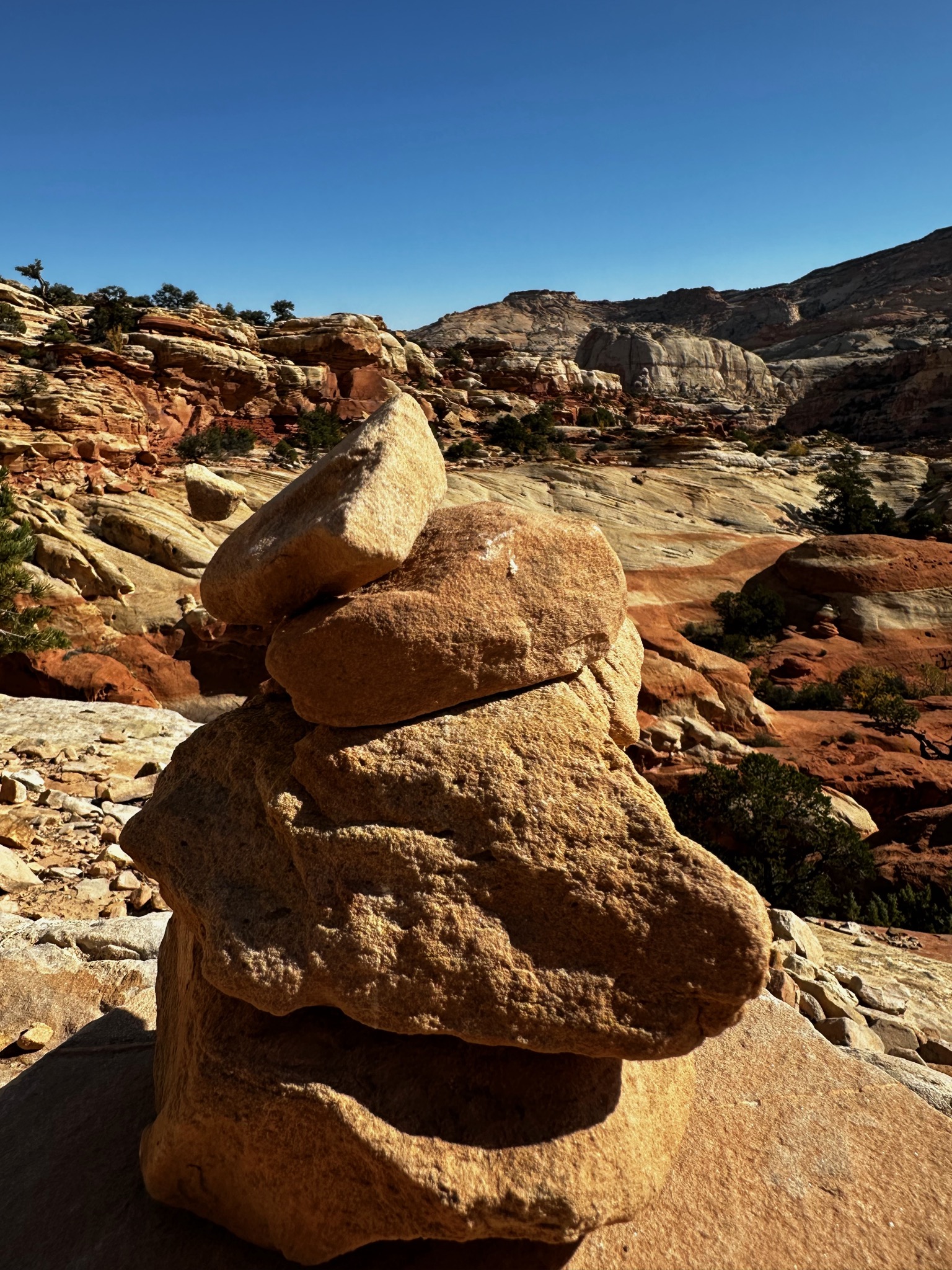 Dan ruining the stacked stones/