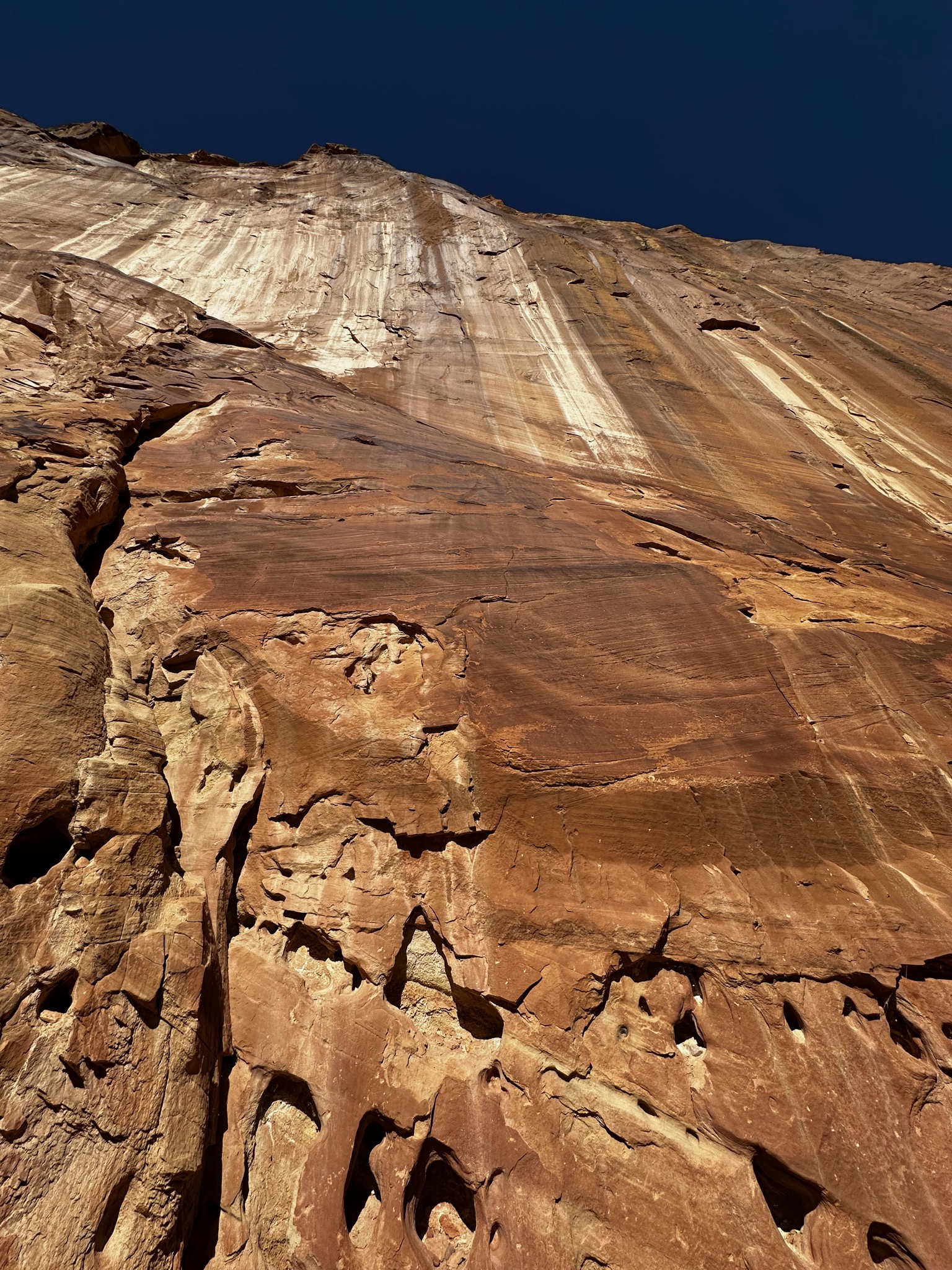 More sheer cliffs on Grand Wash Trail/