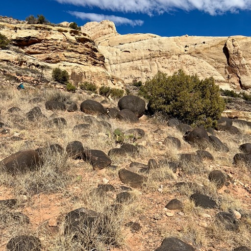 Volcanic rocks on Hickman Bridge Trail/
		    1503 UT-24, Torrey, UT 84775, USA