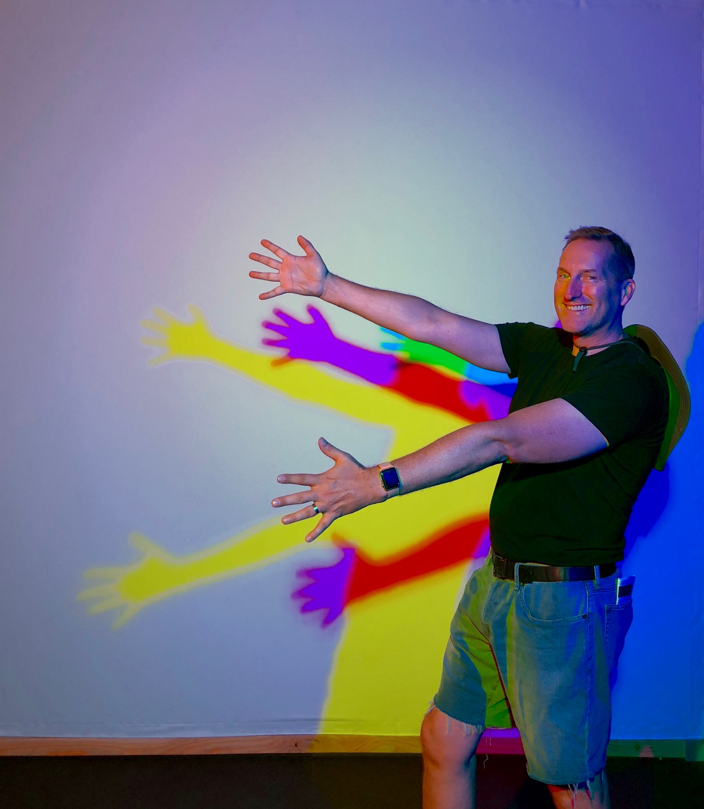 Colored shadows at the king's palace... his kid is a science nerd/