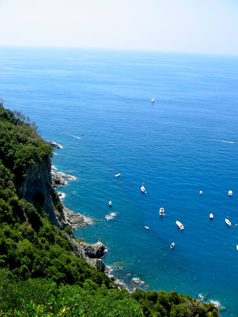 Mediterranean sea con boats/