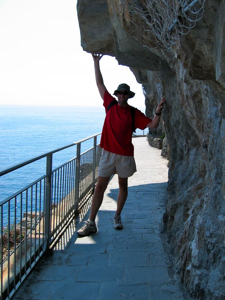 Dan showing off his height on Via Dell Amore/