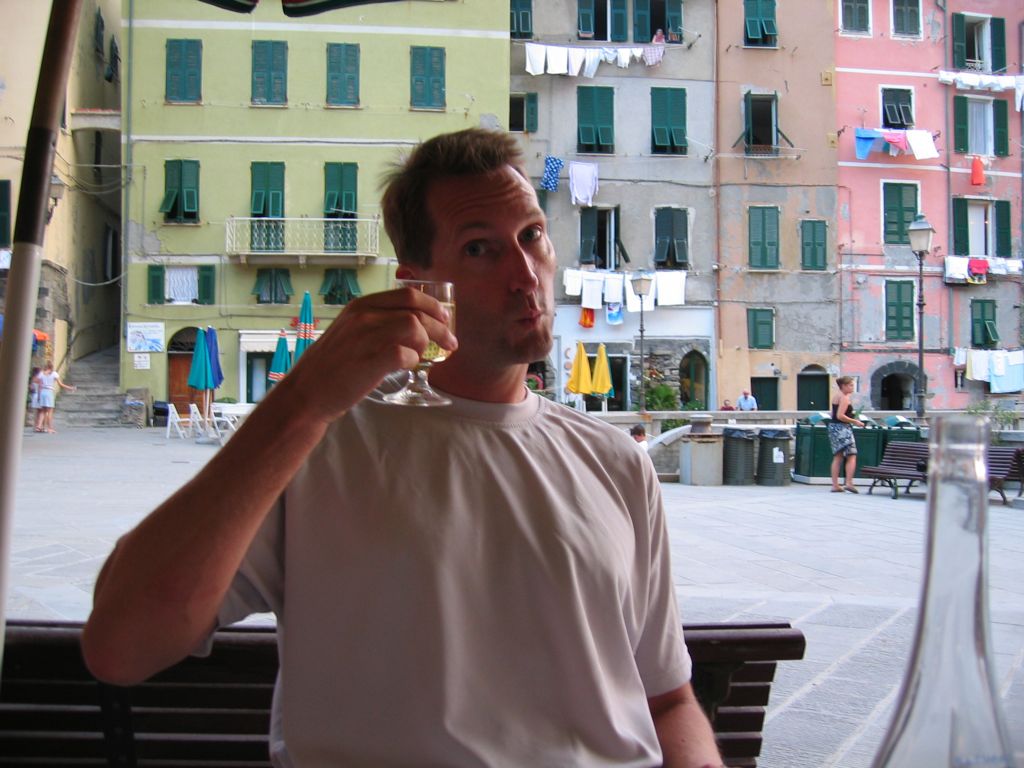 Showered, ready to eat and drink!/