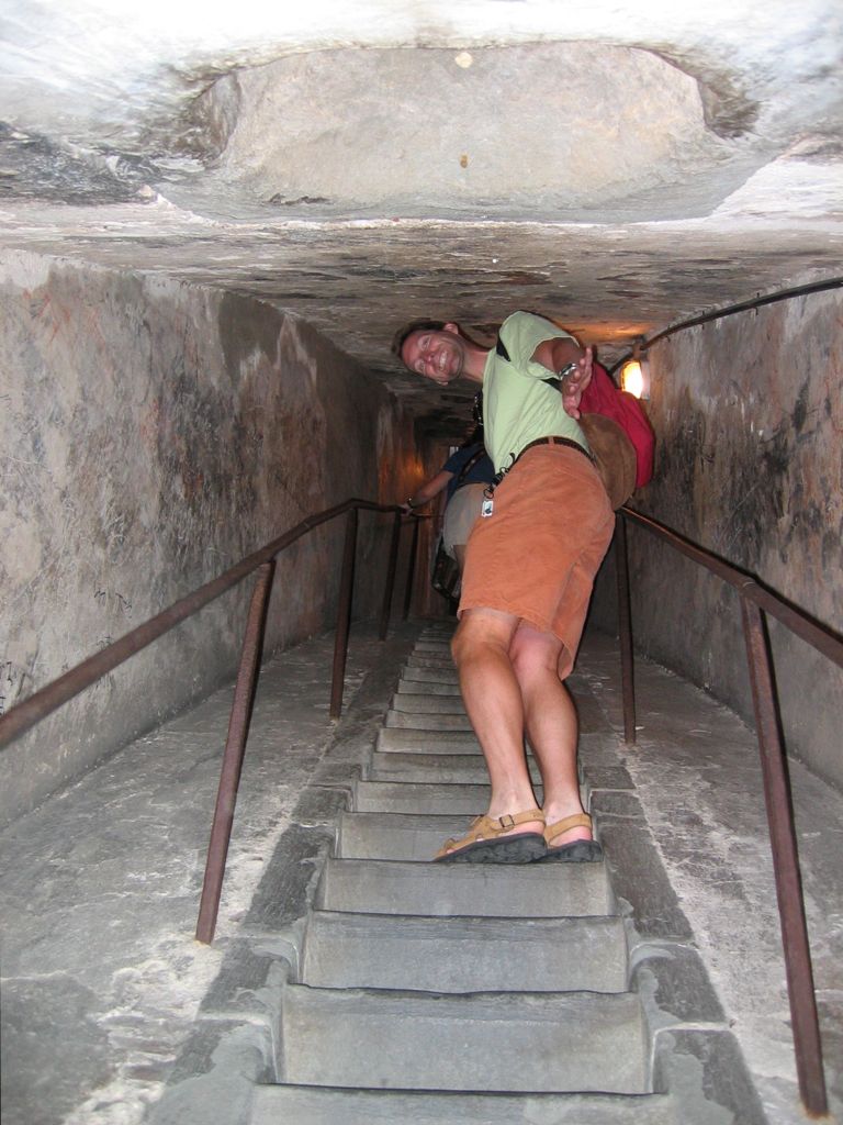 Climbing the space between the dome and the ceiling/