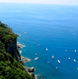 Mediterranean sea con boats/
		    