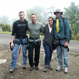 Preparing to zip line/
		    