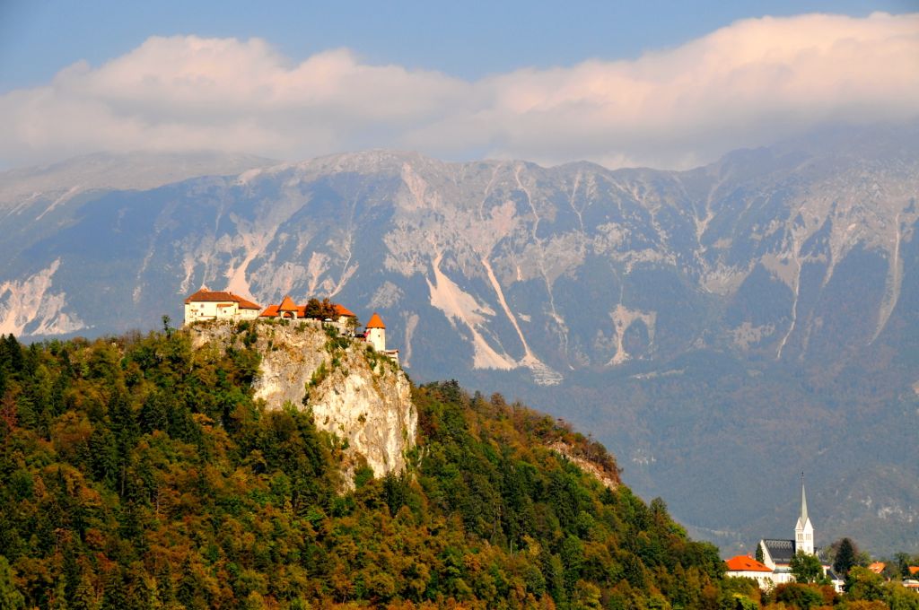 Bled Castle from across the lake/