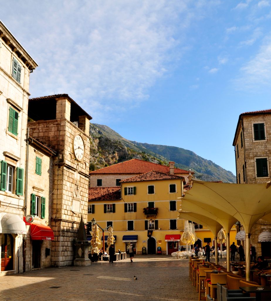 The main square inside the walled city of Kotor/