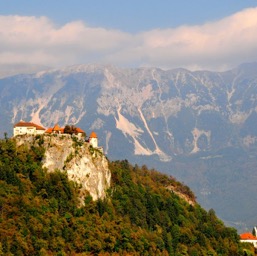 Bled Castle from across the lake/
		    