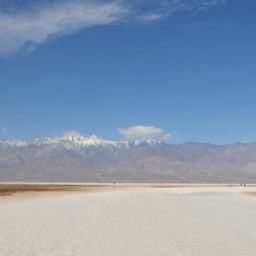 Salt flats at Badwater/
		    