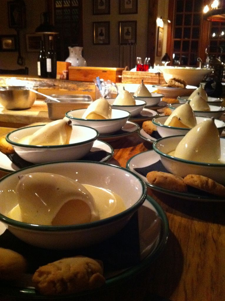 Hmmm... rum-poached pear/