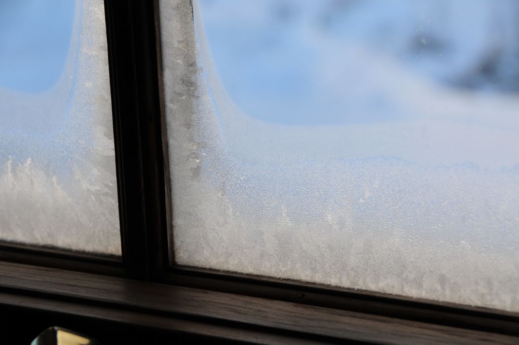 Frozen cabin window... from the inside!/