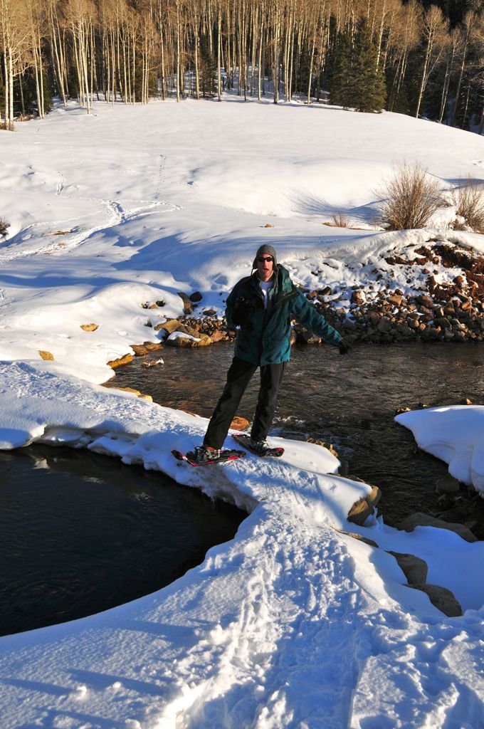 Clowning around over the ice bridge/