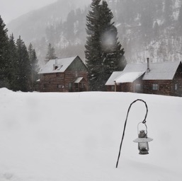 Our cabin is the one on the right./
		    