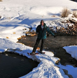 Clowning around over the ice bridge/
		    