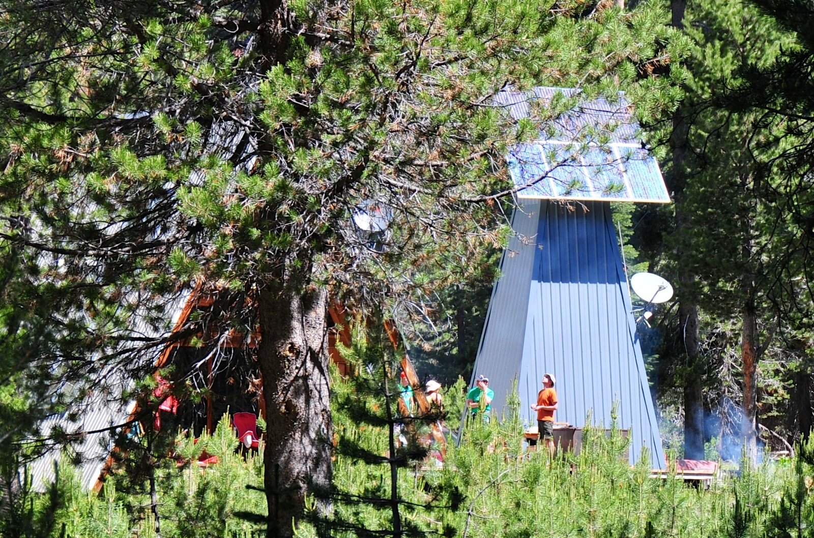 Checking out the cabins/