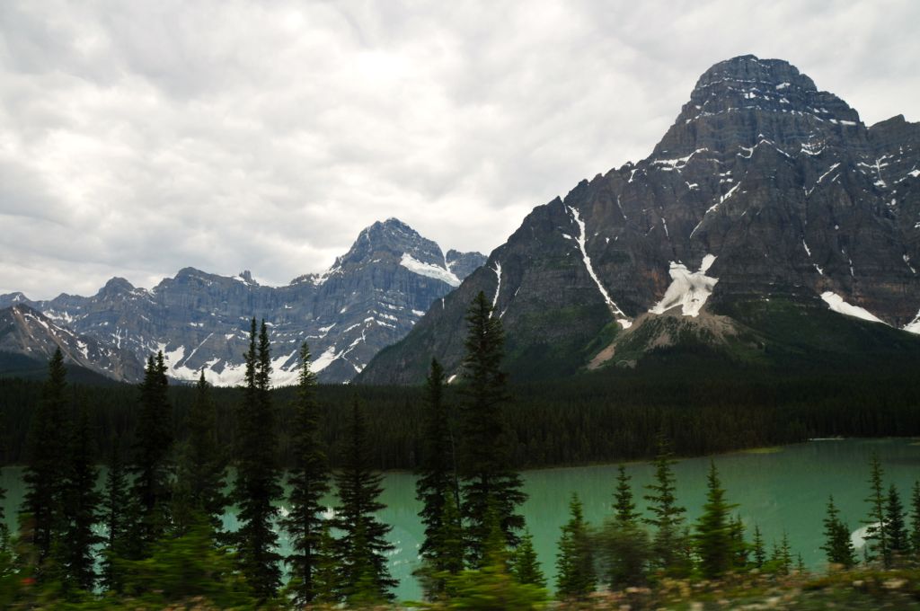 A gorgeous glacier lake on the way to Lake Louise/
