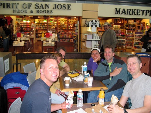 The gang in the airport