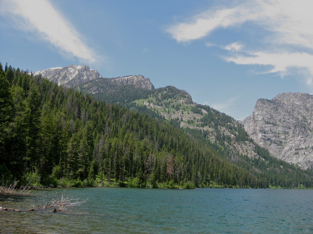 The lake was calm.../