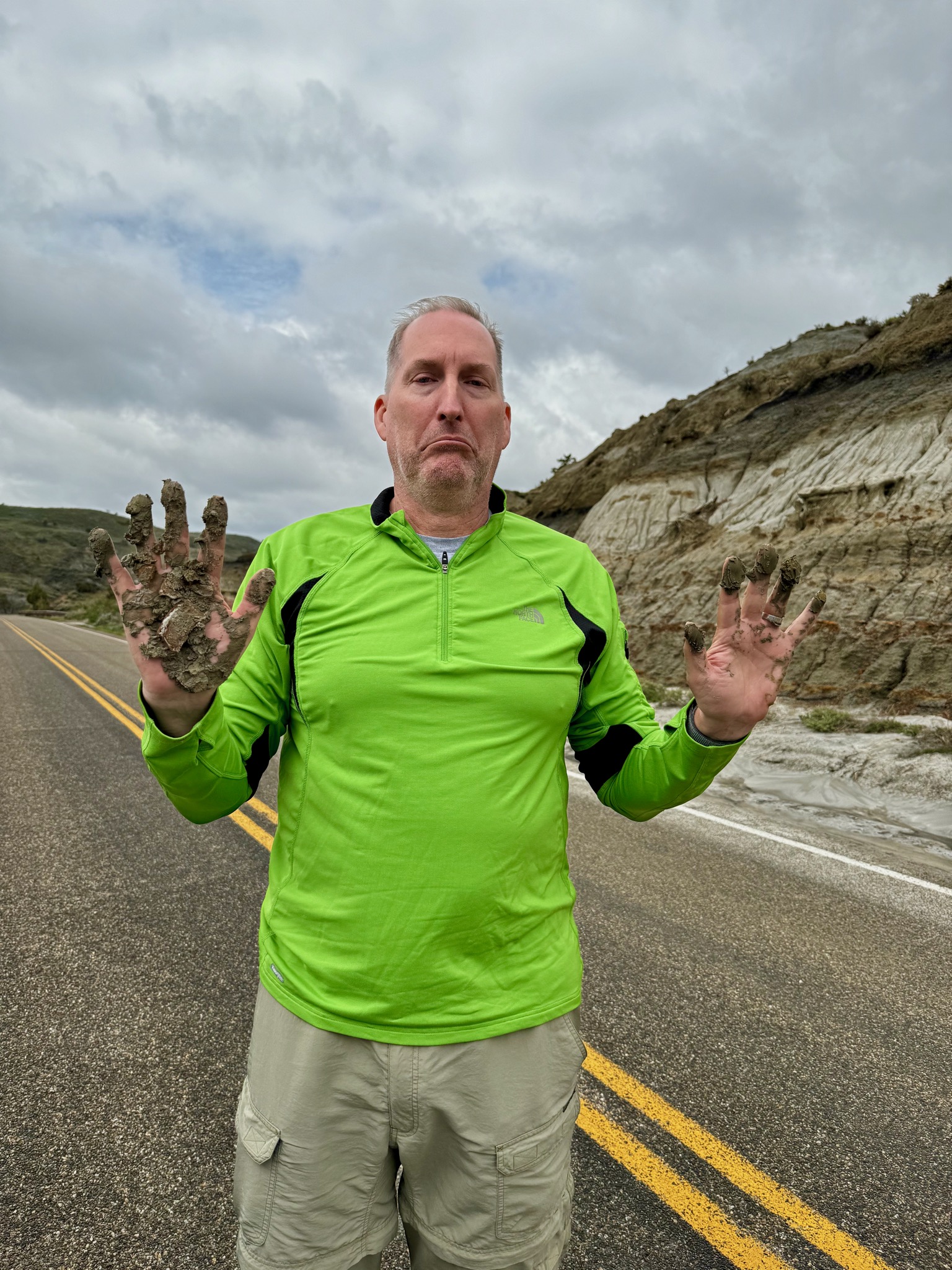 The mud... she is sticky/