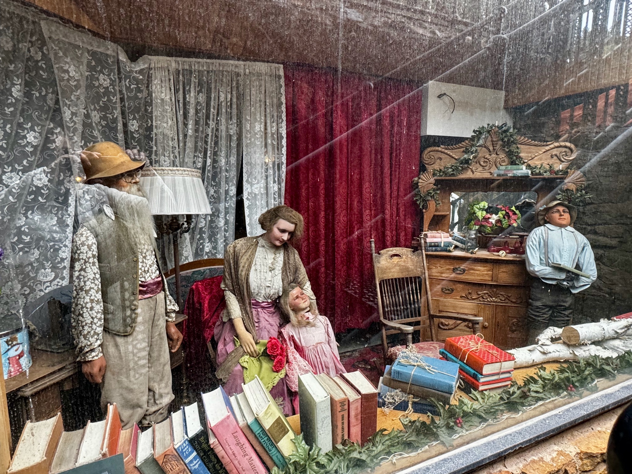 The creepy display at our haunted hotel - Deadwood, SD/3 Lee St, Deadwood, SD 57732, USA