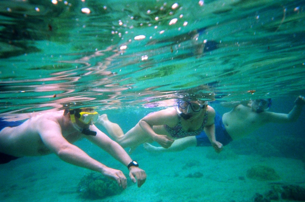 Snorkeling at Kahalu'u beach/