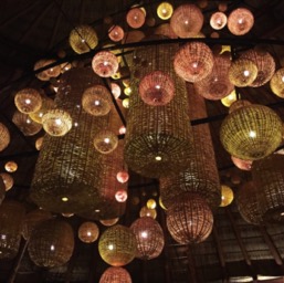 Beautiful lighting installation in the main palapa/
		    