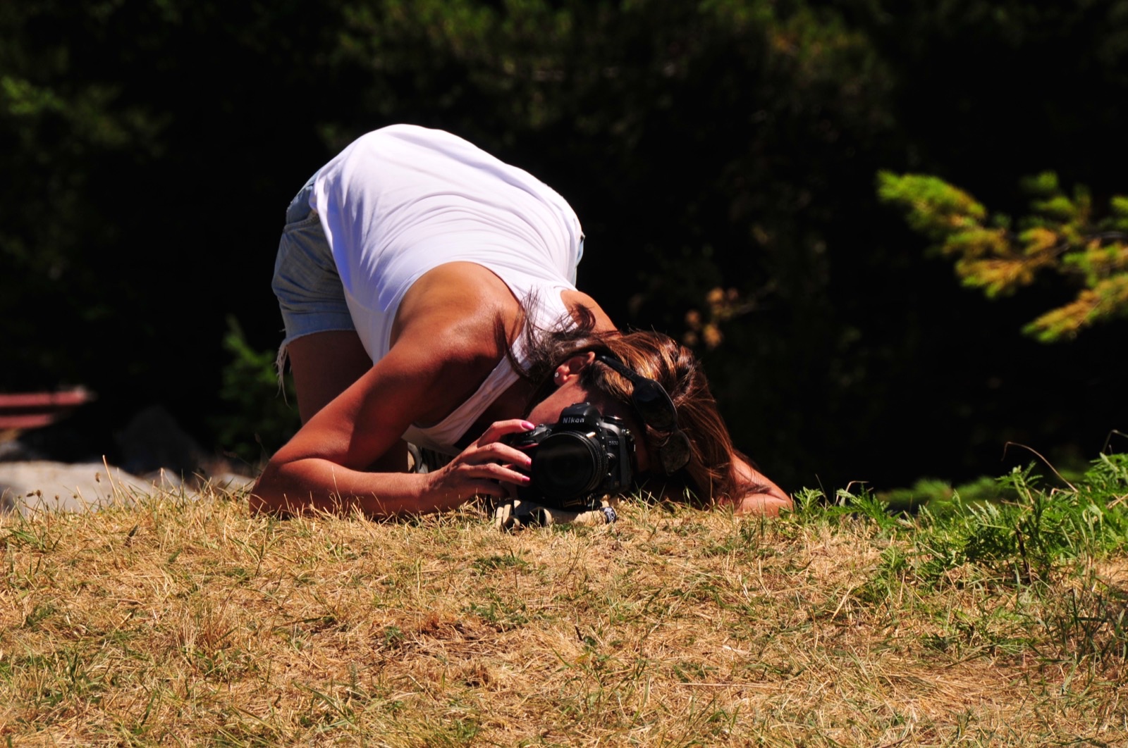 Assana slaving over another self-timer shot/