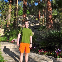 Dan on the hotel's grounds/
		    