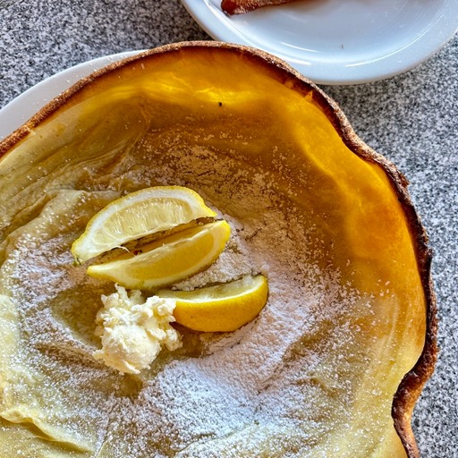 German pancake at Elmer's/
		    1030 E Palm Canyon Dr, Palm Springs, CA 92264, USA