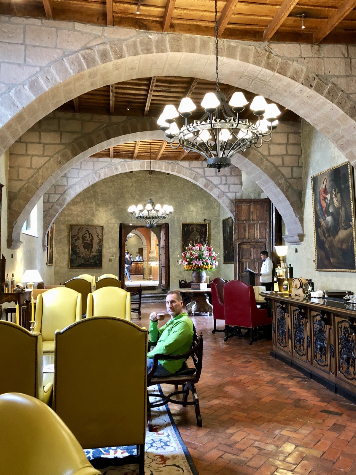 The lobby of the beautiful Hotel Monestario, Cuzco/