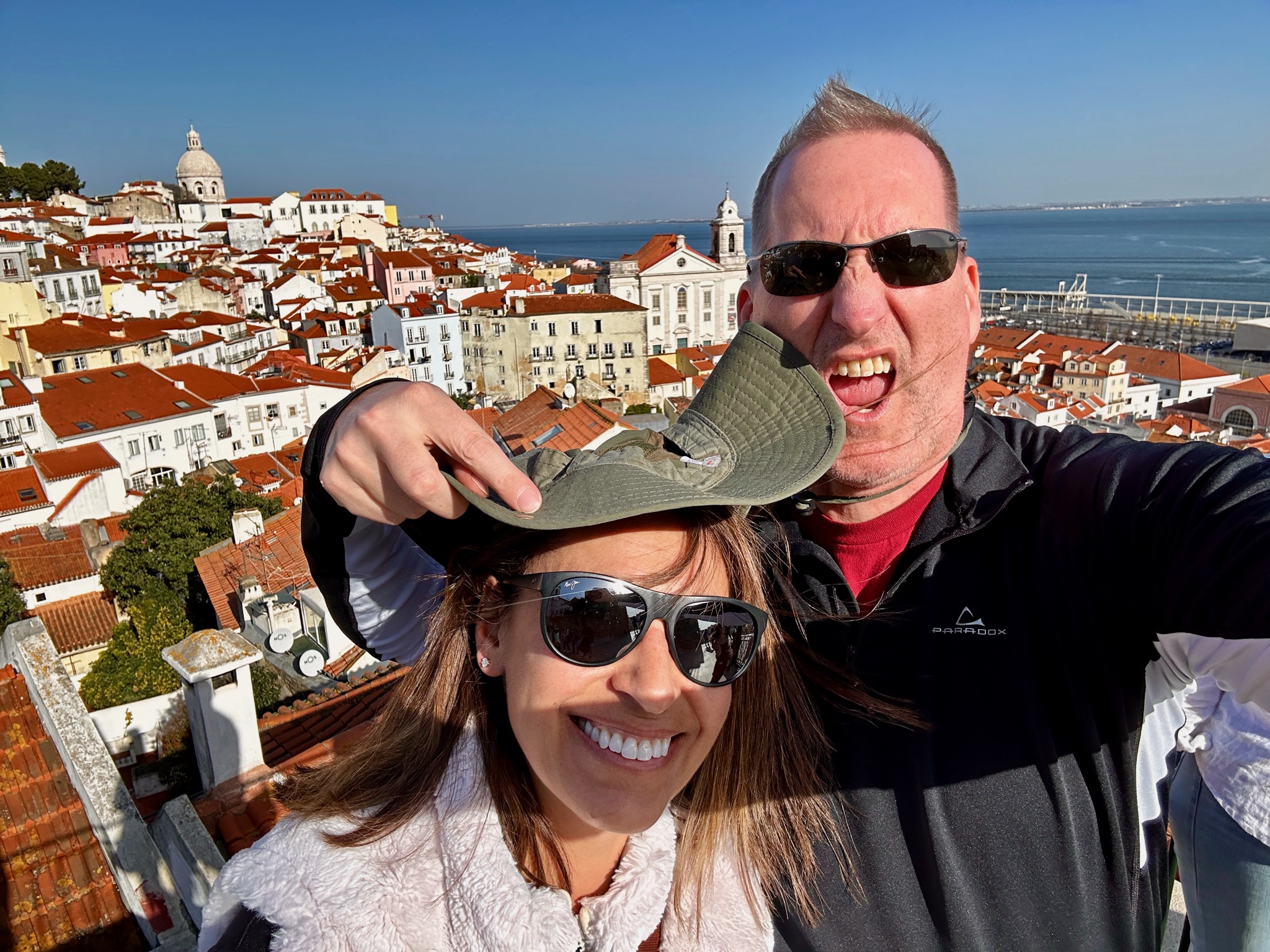 Views from Miradouro Sta. Luzia, and sexy husband/R. Norberto de Araújo 16, 1100-126 Lisboa, Portugal