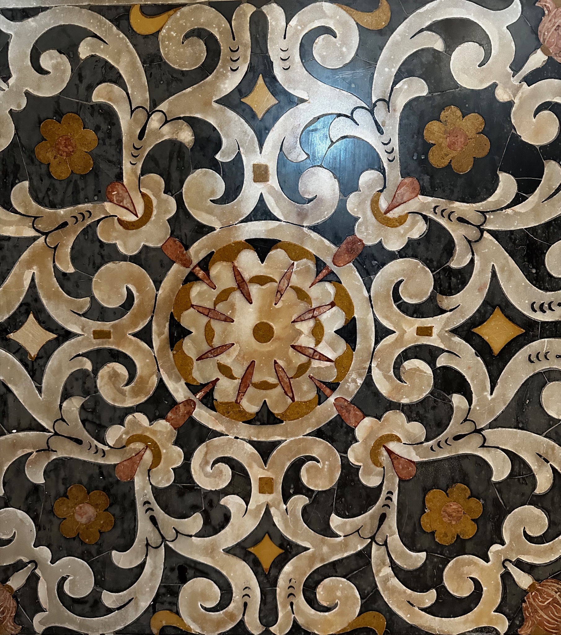 Beautiful in-lay stone work commissioned by the modest priests/