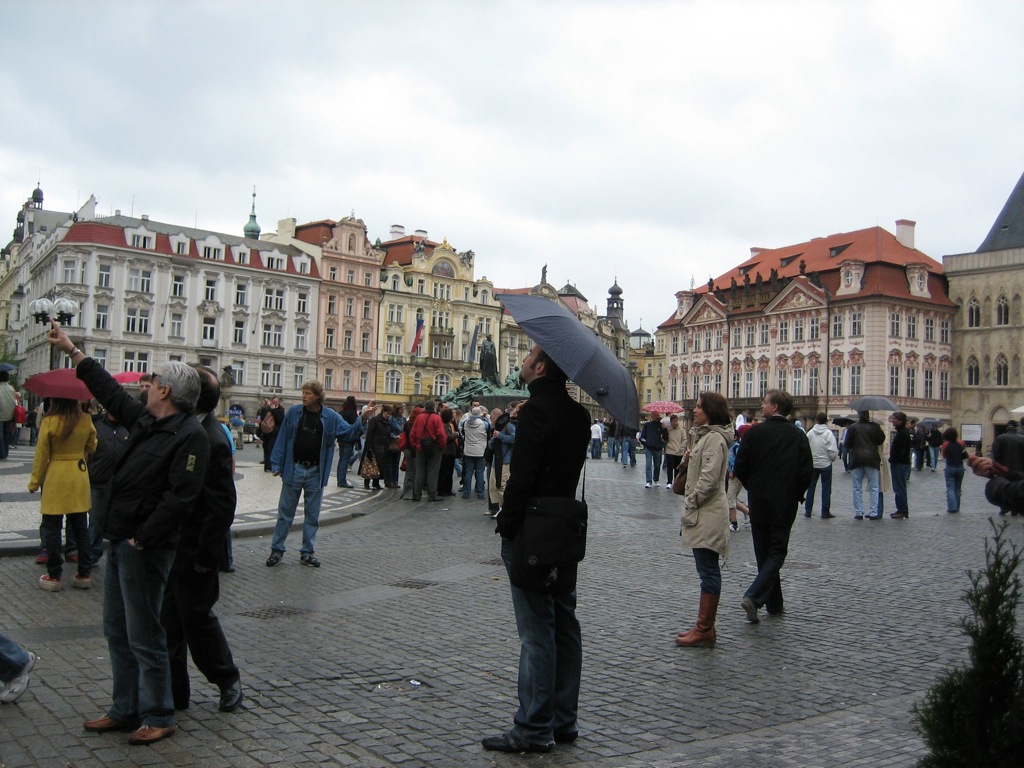 Everyone waiting on the clock/