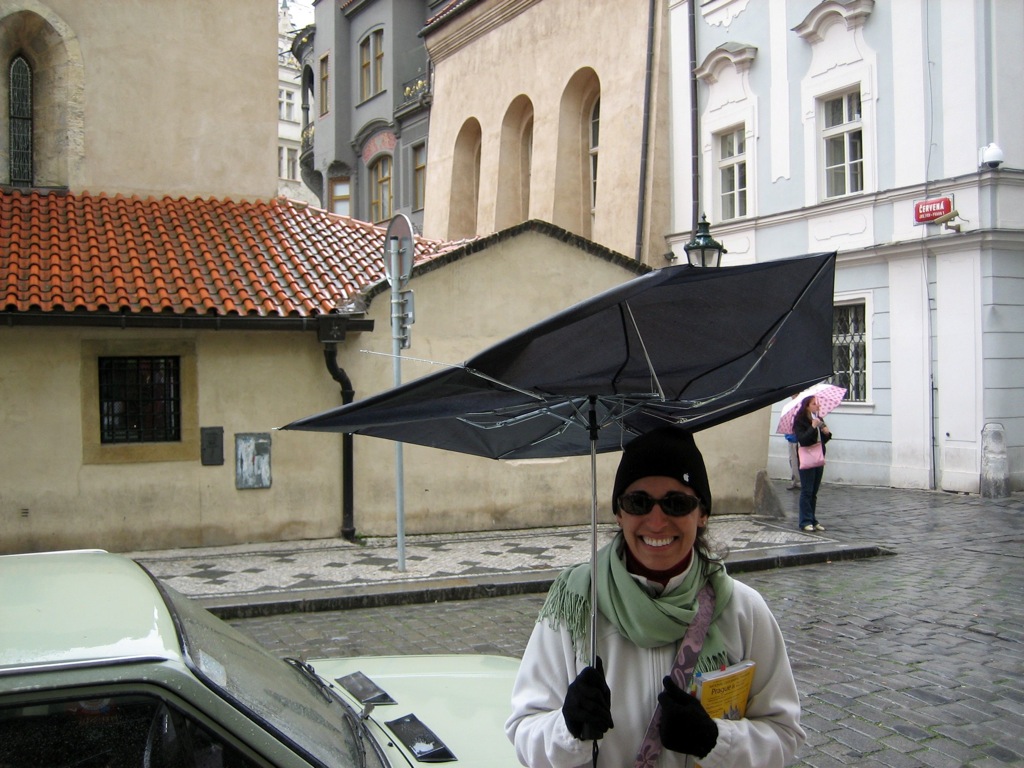 Maria-the-umbrella... she was wimpy/