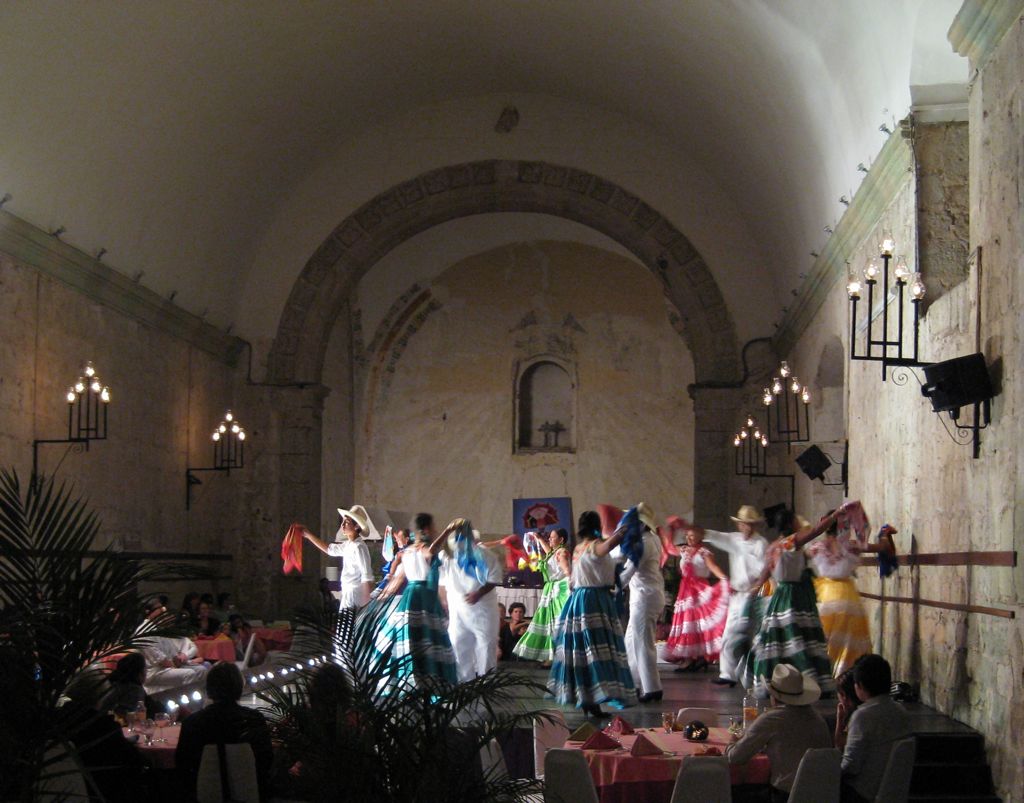 The convent's alter turned into a dance stage/