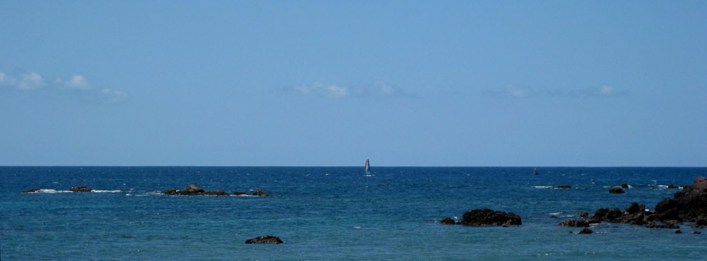 The lone sailboat/