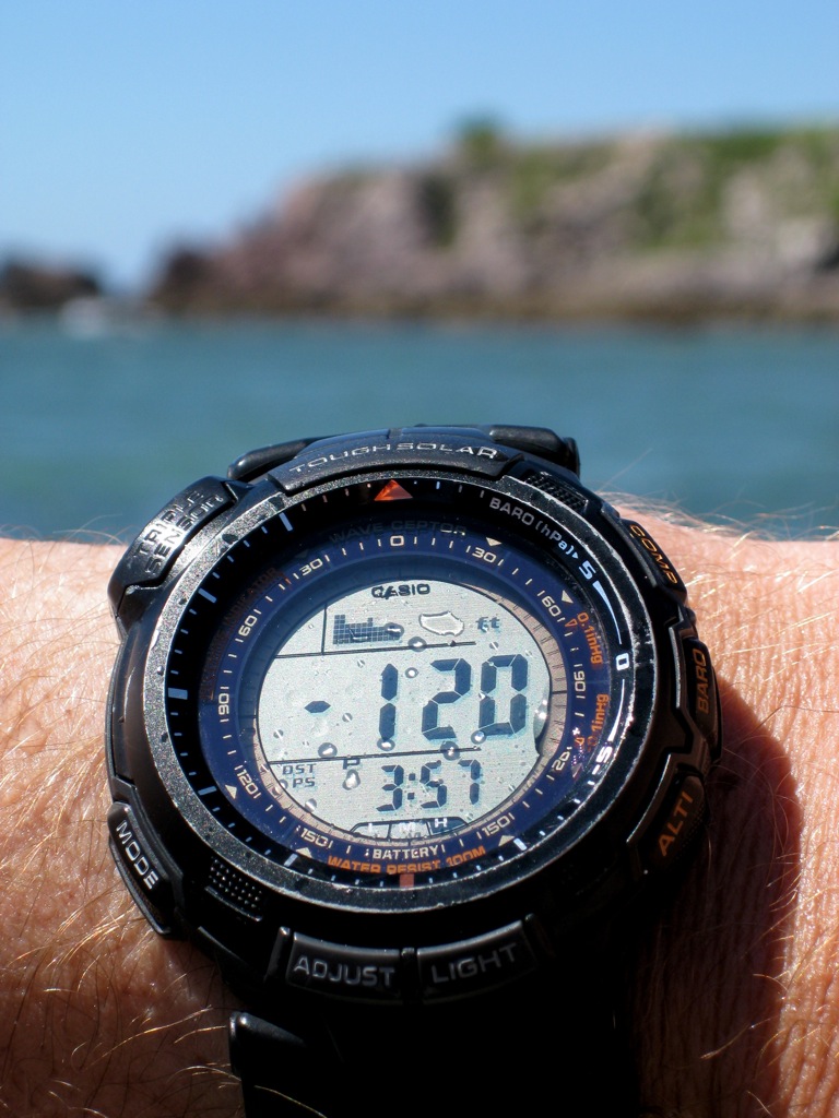120 feet below sea level, according to Dan's watch!/