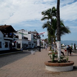 Puerto Vallarta's main beach drag/
		    