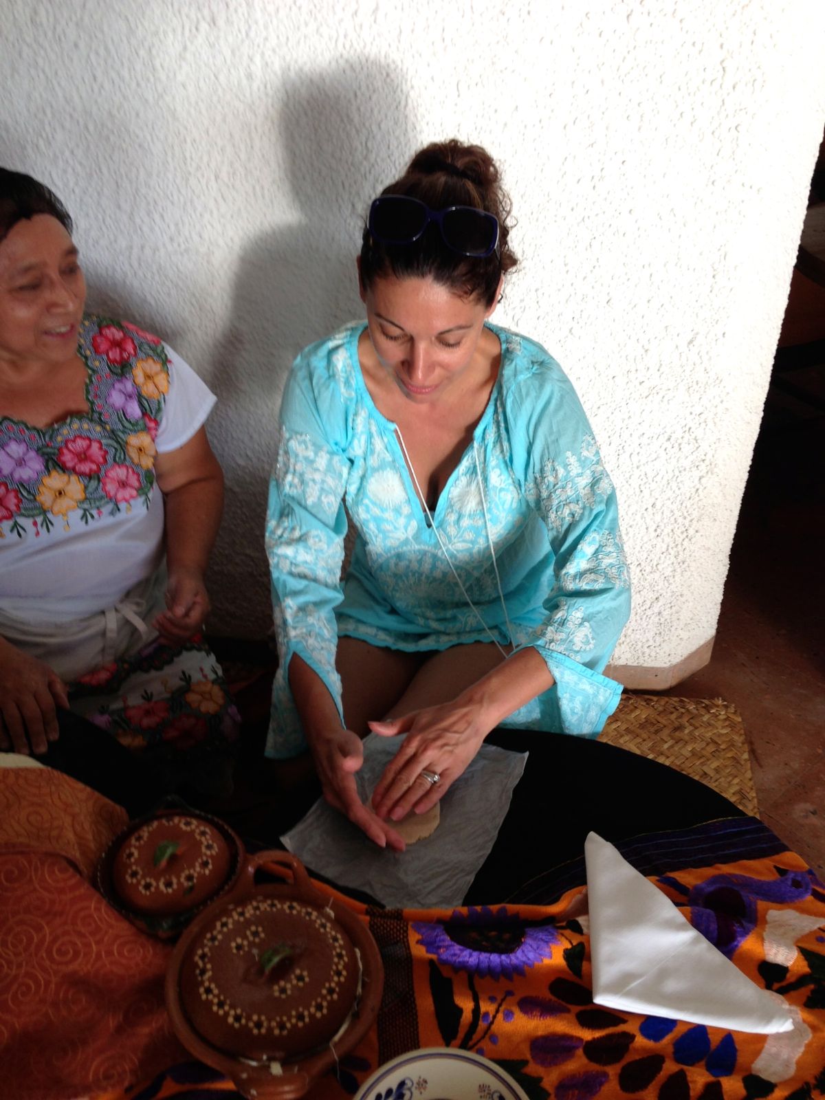 Teaching Assana how to make tortillas!/