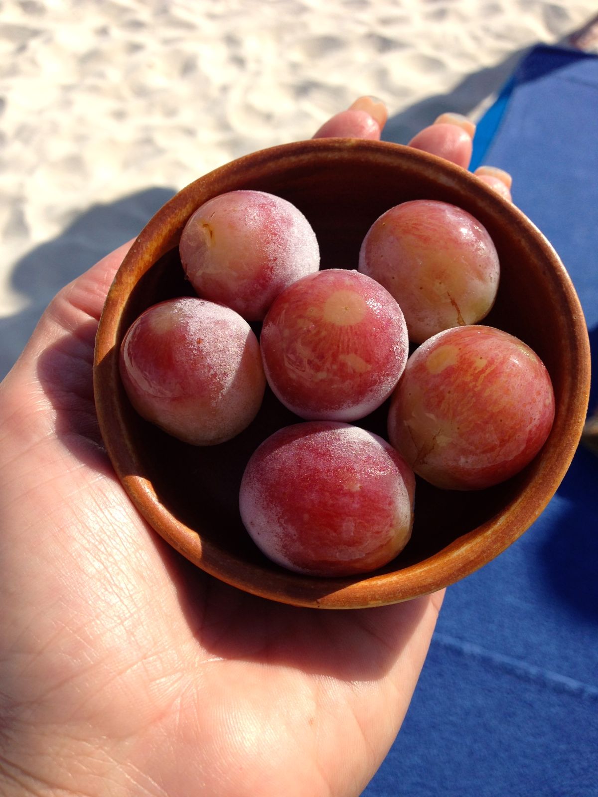 ... and frozen grapes/