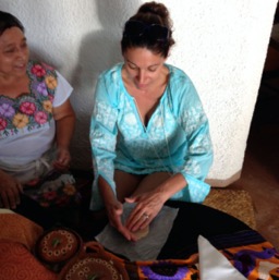 Teaching Assana how to make tortillas!/
		    