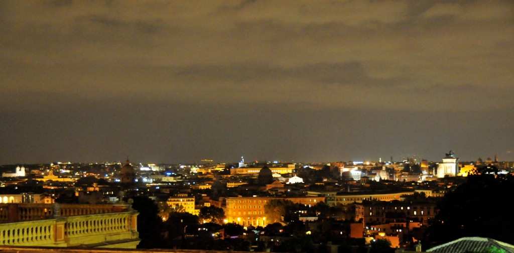 Overlooking Rome at night/